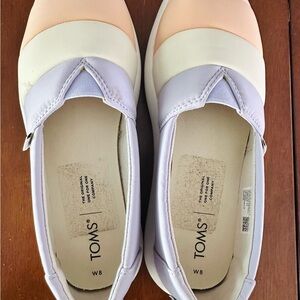 TOMS Women's Cream, Tan, and Purple Flats